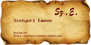 Szotyori Emese névjegykártya